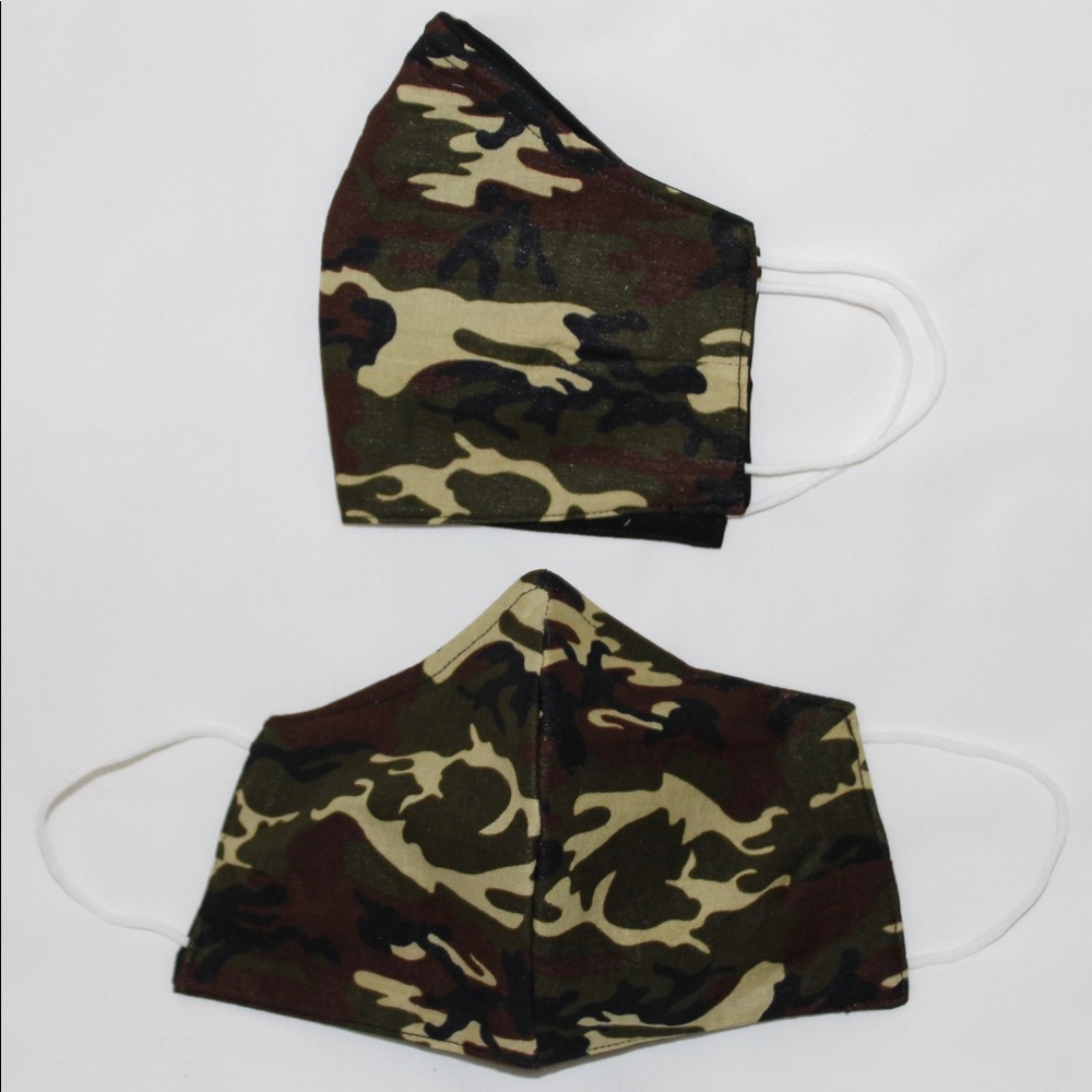 Camouflage Face Mask : Unisex, made w/nose wire